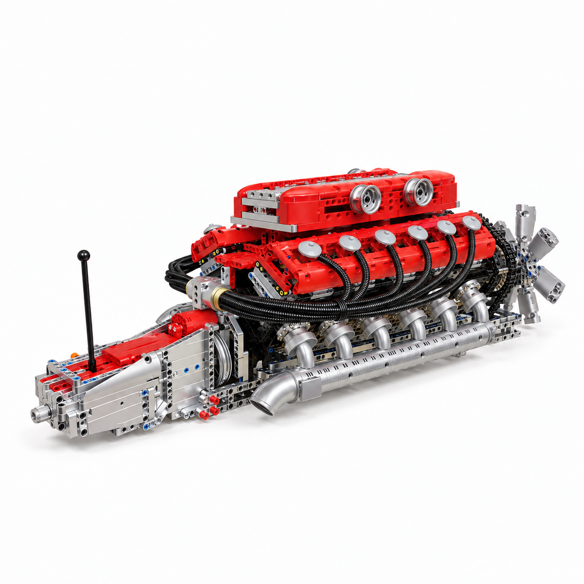 V12 Engine Building Block Kit | 3,472-Piece Motorized Model