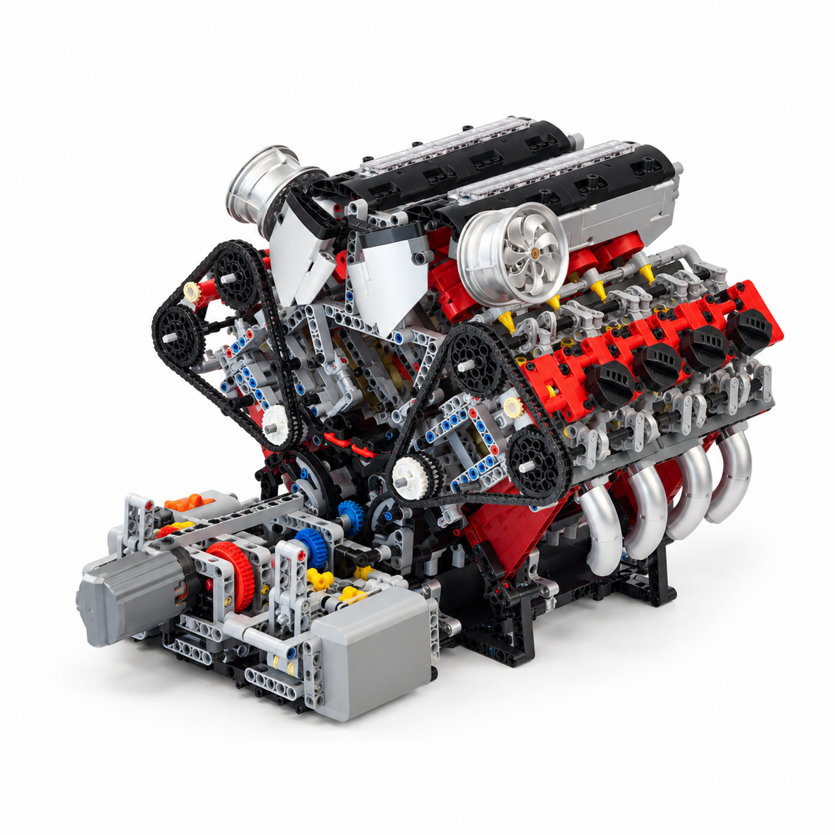 V8 Engine Building Block Kit | 2,718-Piece Motorized Model