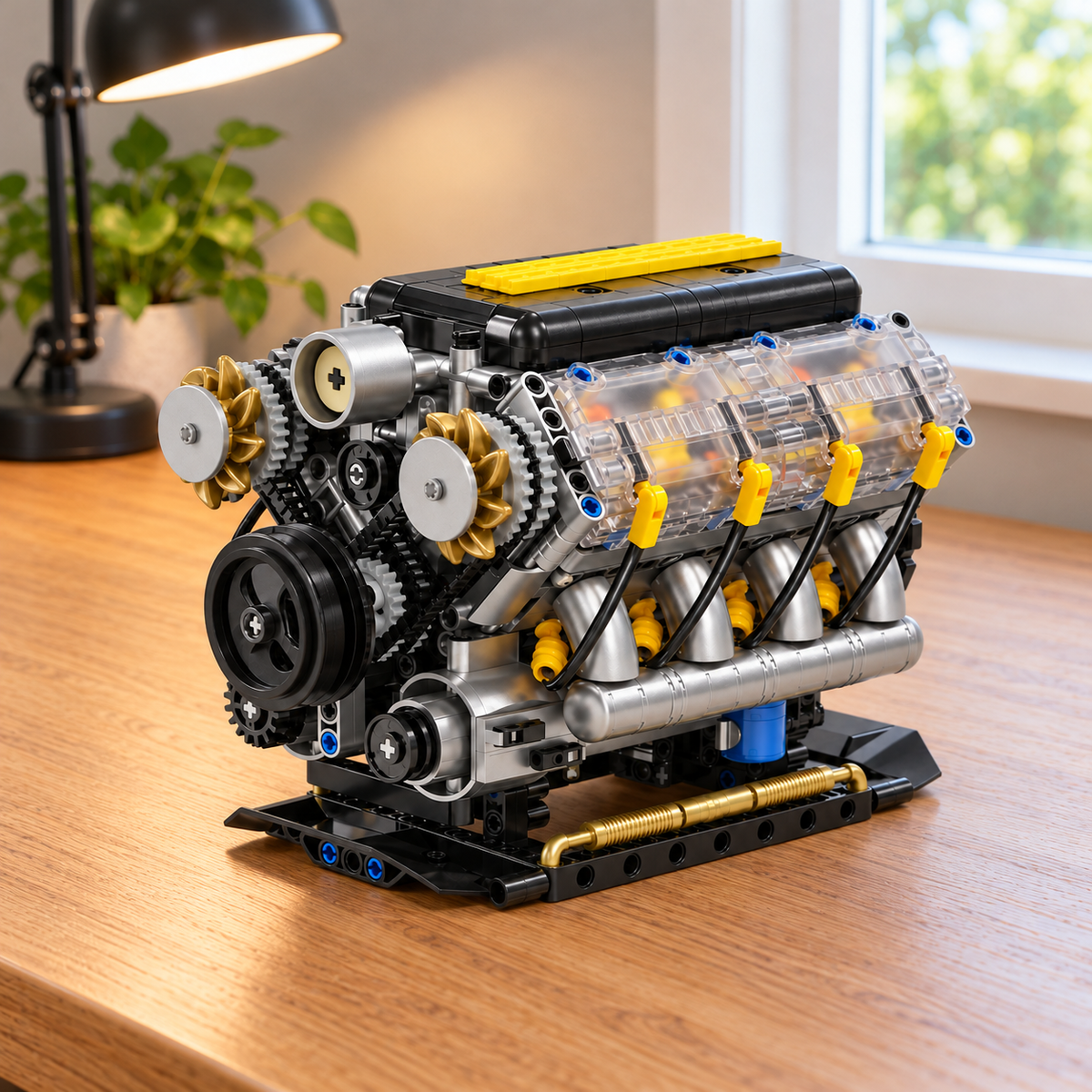 V8 Engine Model Kit – 905-Piece Motorized Build