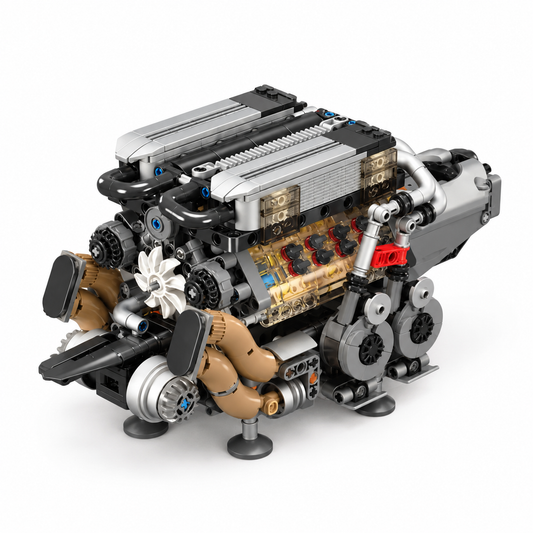 W16 Engine Building Block Kit | Motorized Model